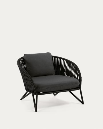 Branzie Sessel aus schwarzem Seil