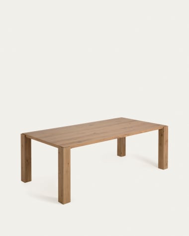 Table Deyanira en contreplaqué de chêne et pieds en bois de chêne massif 220 x 110 cm