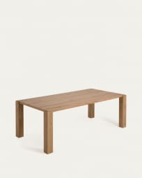 Table Deyanira en contreplaqué de chêne et pieds en bois de chêne massif 220 x 110 cm