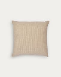 Agostina cushion cover 100% cotton with beige stripes 45 x 45 cm
