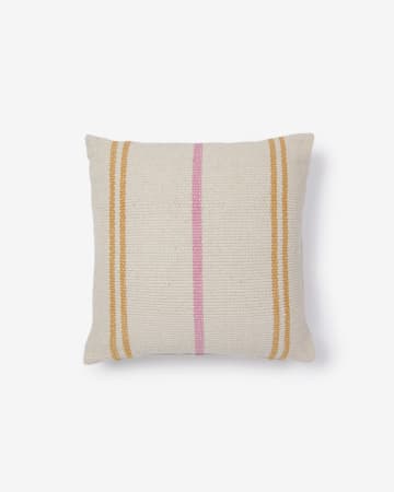 Marilina cushion cover 100% cotton in white and multicoloured stripes 45 x 45 cm