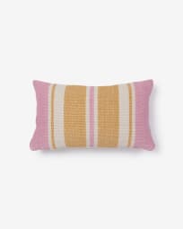Marilina cushion cover 100% cotton in pink and multicoloured stripes 30 x 50 cm