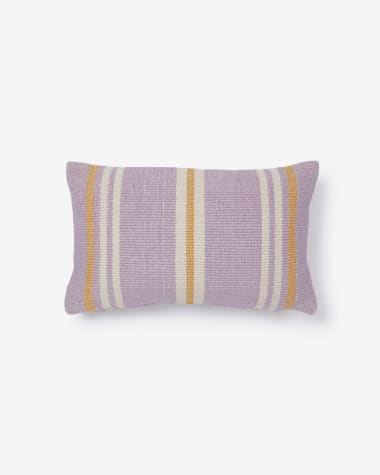 Marilina cushion cover 100% cotton in purple and multicoloured stripes 30 x 50 cm