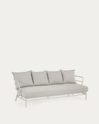 Mareluz 3 seater sofa in white steel, 197 cm