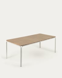 Τραπέζι Cailin, FSC 100% ξύλο ακακίας, λευκά πόδια σε γαλβανισμένο ατσάλι, 160x90εκ