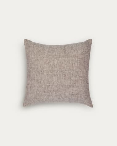 Casilda linen and cotton cushion cover in brown 45 x 45 cm