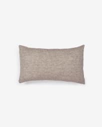 Casilda linen and cotton cushion cover in brown 30 x 50 cm