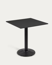 Tiaret Gartentisch in Schwarz mit Bein aus Metall mit schwarzem Finish 68 x 68 cm