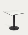 Τραπέζι εξωτερικού χώρου Tiaret, λευκό, μεταλλική μαύρη βάση, 68x68εκ