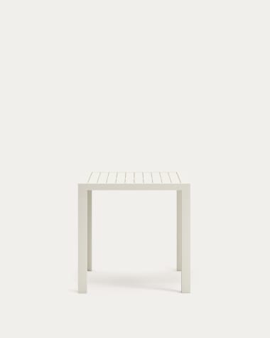 Gartentisch Culip aus Aluminium mit weißem Finish 77 x 77 cm