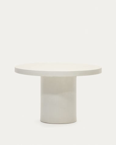 Okrągły stół Aiguablava z białego cementu Ø 120 cm