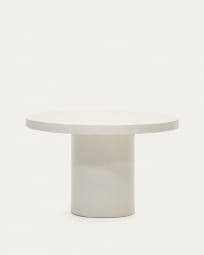Στρογγυλό τραπέζι σαλονιού Aiguablava, λευκό τσιμέντο, Ø120εκ