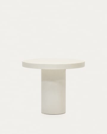Tavolo rotondo Aiguablava in cemento bianco Ø 90 cm