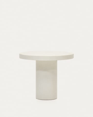 Okrągły stół Aiguablava z białego cementu Ø 90 cm
