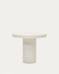 Στρογγυλό τραπέζι σαλονιού Aiguablava, λευκό τσιμέντο, Ø90εκ