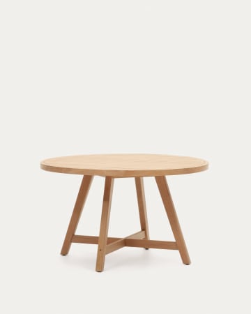 Στρογγυλό τραπέζι Urgell, 100% εξωτερικού χώρου, μασίφ ξύλο ευκαλύπτου, Ø 130εκ, FSC