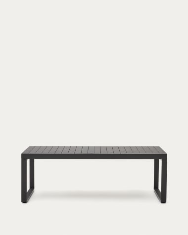 Table extensible d'extérieur Galdana en aluminium, finition noire 220 (340) x 100 cm
