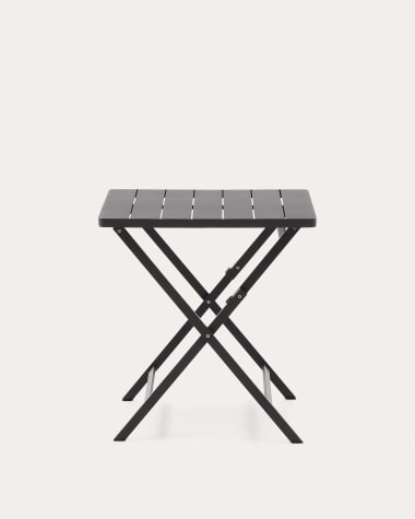 Folding Outdoor Table Torreta made of Aluminum with Black Finish 70 x 70 cm