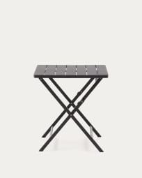 Table pliante d'extérieur Torreta en aluminium, finition gris foncé, 70 x 70 cm