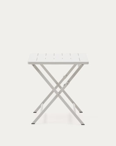 Πτυσσόμενο τραπέζι εξωτερικού χώρου Torreta από αλουμίνιο σε λευκό φινίρισμα 70 x 70 εκ.