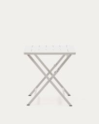 Faltbarer Gartentisch Torreta aus Aluminium mit weißem Finish 70 x 70 cm
