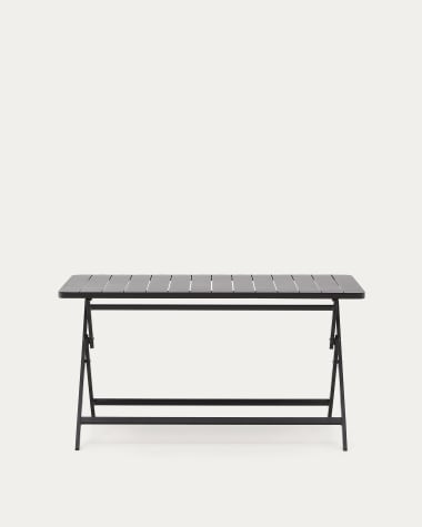 Table pliante d'extérieur Torreta en aluminium, finition noire 140 x 70 cm