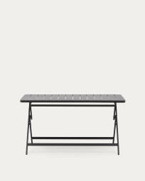 Tavolo da esterno pieghevole Torreta in alluminio con finitura grigio scuro 140 x 70 cm