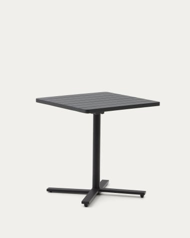 Torreta Folding Outdoor Table made of Aluminum with Black Finish 70 x 70 cm