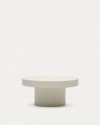 Στρογγυλό τραπέζι σαλονιού Aiguablava, λευκό τσιμέντο, Ø90εκ