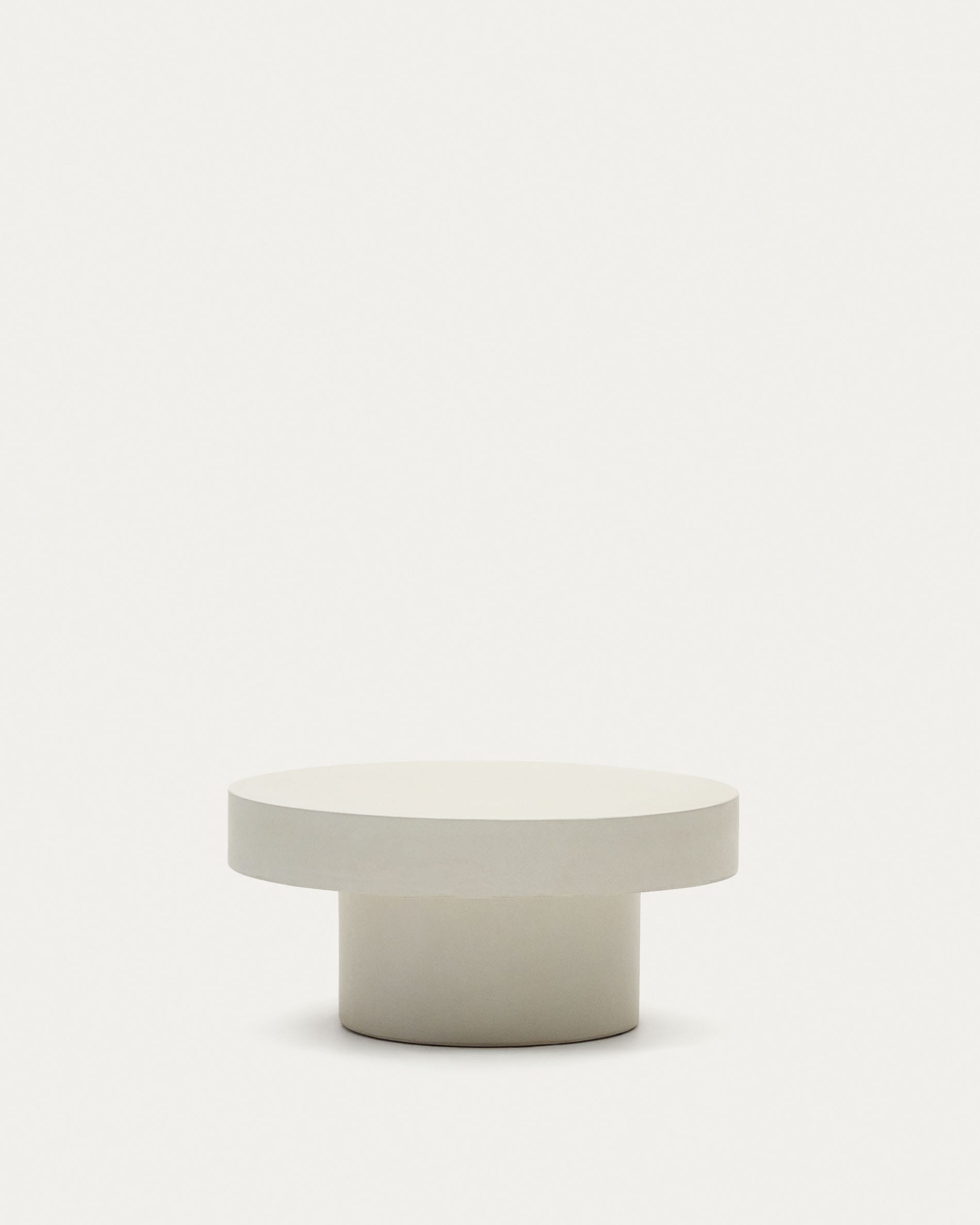 Table basse ronde Aiguablava en ciment blanc Ø 66 cm | Kave Home