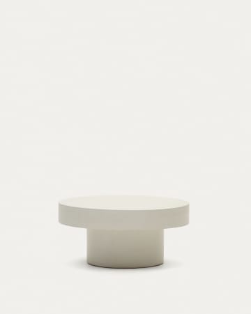Table basse ronde Aiguablava en ciment blanc Ø 66 cm