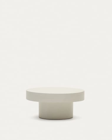 Mesa de centro redonda Aiguablava de cemento blanco Ø 66 cm