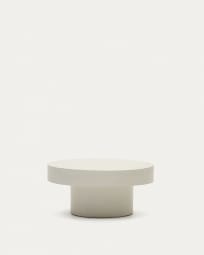 Okrągły stolik kawowy Aiguablava z białego cementu Ø 66 cm