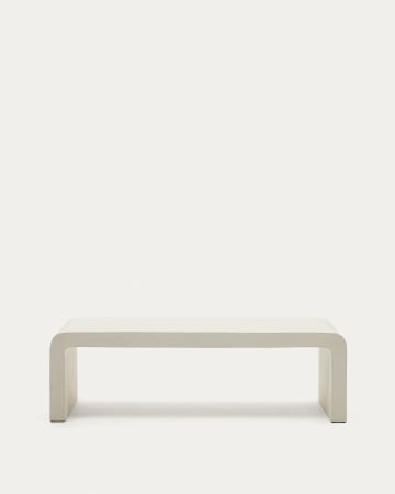 Tavolino Aiguablava in cemento bianco 135 x 65 cm