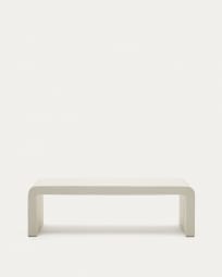 Aiguablava coffee table in white cement, 135 x 65 cm