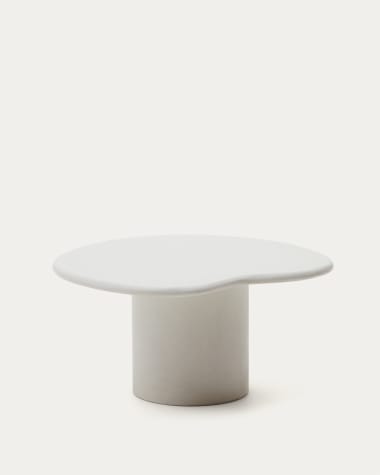 Τραπέζι σαλονιού Macarella από λευκό τσιμέντο 83 x 77 εκ.