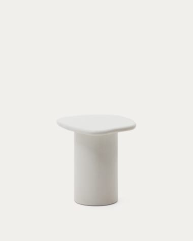 Macarella white cement side table, 48 x 47 cm