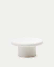 Tavolino da salotto rotondo Addaia in cemento bianco Ø90 cm