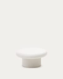 Tavolino da salotto rotondo Addaia in cemento bianco Ø66 cm