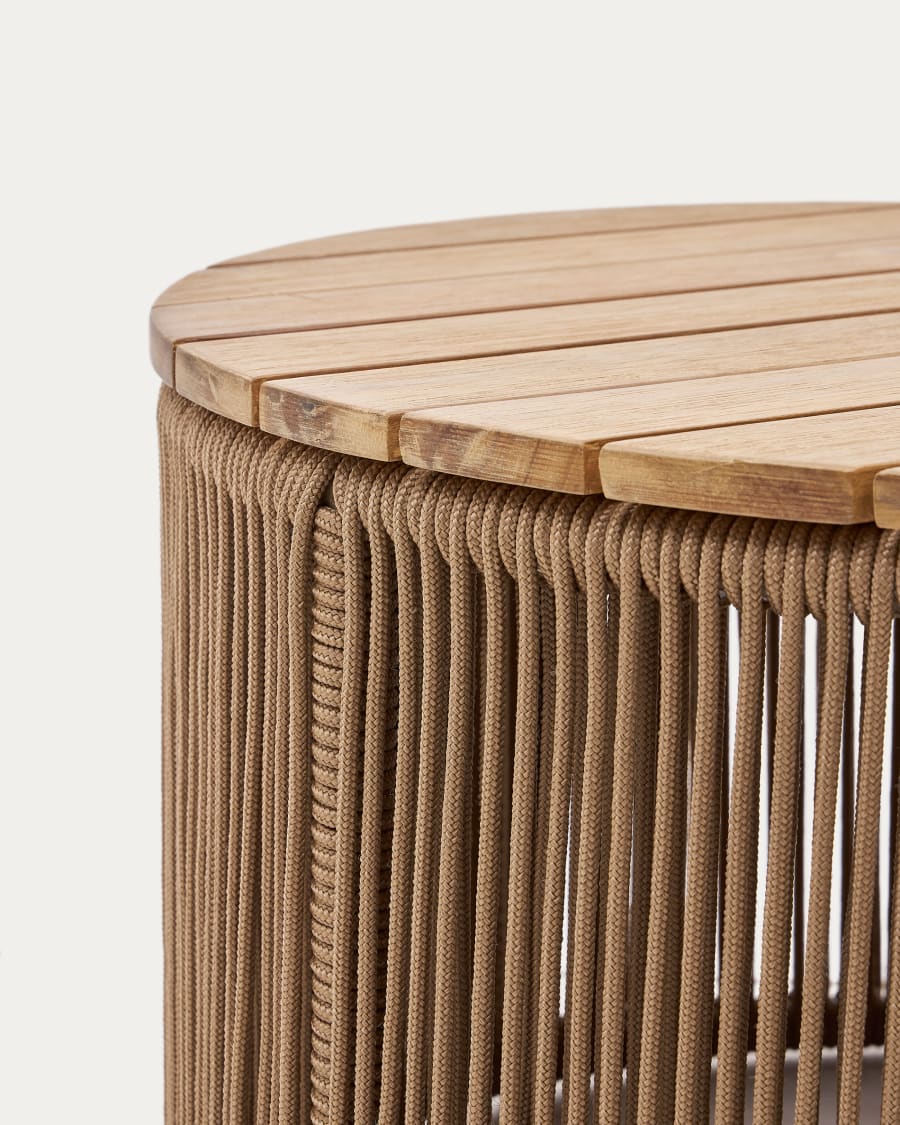 Mesa plegable Dandara de madera maciza de acacia acabado natural Ø 120 x 60  cm FSC 100%
