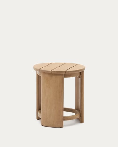 Tavolino da appoggio Xoriguer in legno massiccio di eucalipto Ø63,5 cm FSC 100%