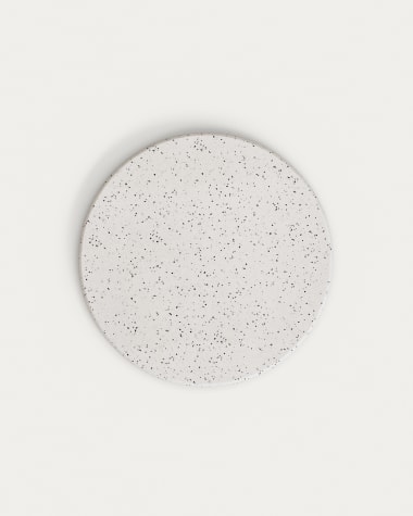 Round outdoor table top Saura made of white terrazzo Ø 70 cm