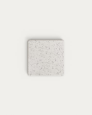 Saura Square Outdoor Table Top in White Terrazzo 44.5 x 44.5 cm