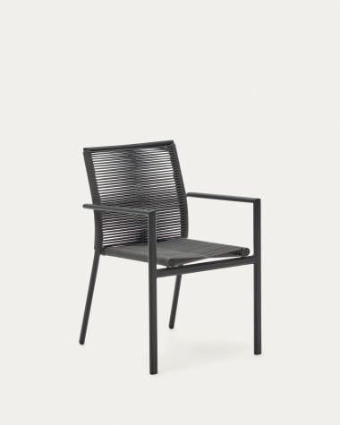 Culip aluminium and cord stackable outdoor chair in grey