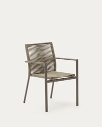 Krzesło ogrodowe sztaplowane Culip z liny i brązowego aluminium