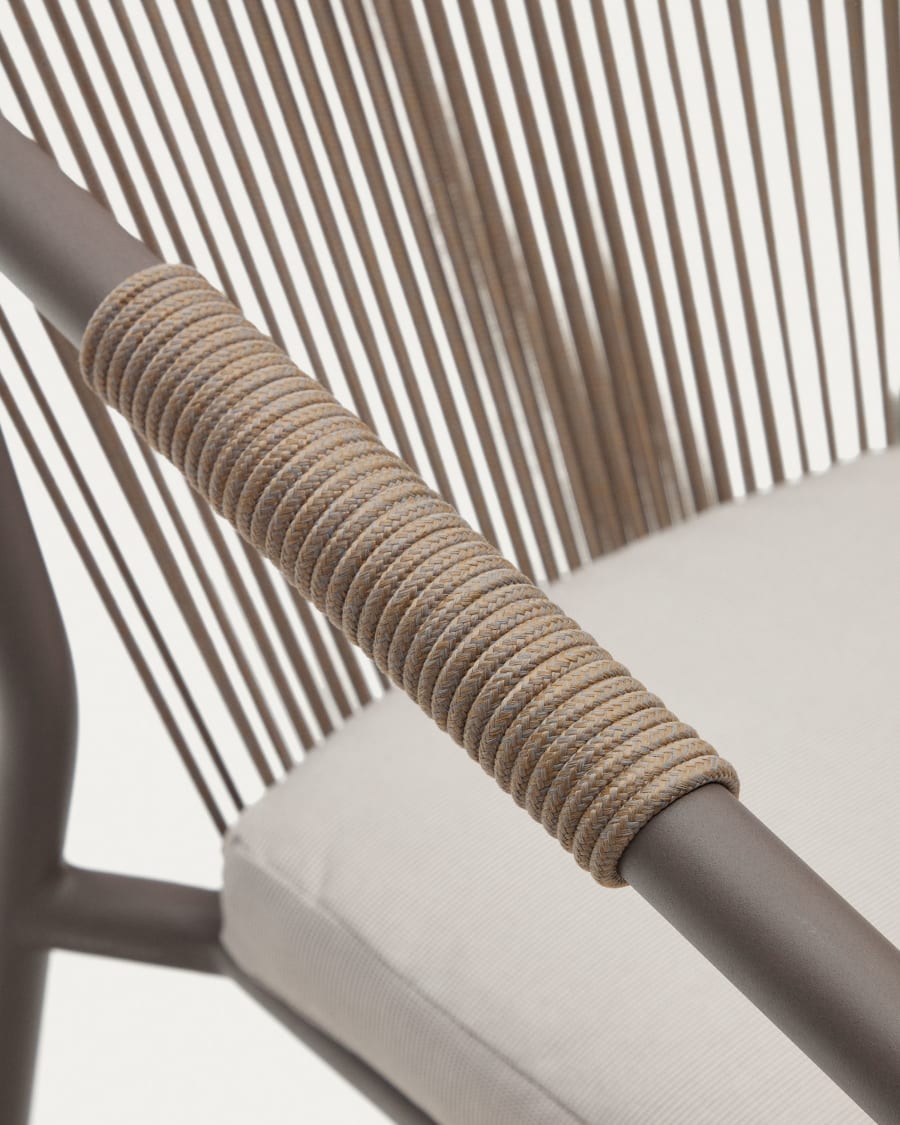 Xelida stapelbarer Gartenstuhl aus Aluminium Seil Home® braun Kave und 