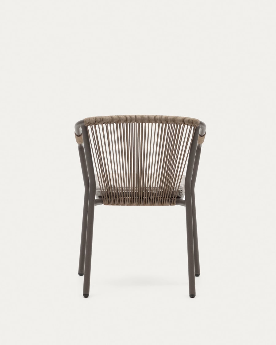 Xelida stapelbarer Gartenstuhl aus Aluminium und Seil braun | Kave Home® | Sessel