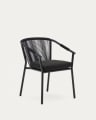Krzesło ogrodowe Xelida z aluminium i czarną liną