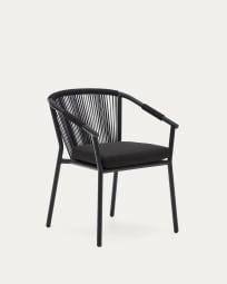 Xelida garden chair in aluminium and black cord