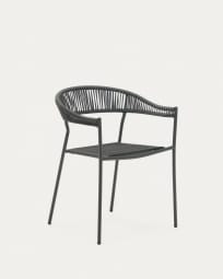 Futadera outdoor chair in grey synthetic cord and grey painted steel
